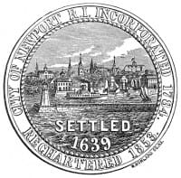 City of Newport RI settled 1639 in Black and White