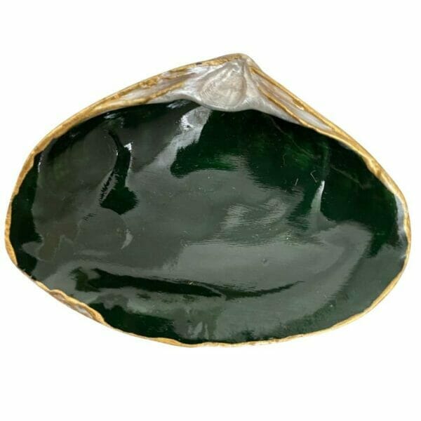 ChrisClineDesign Hunter Green Painted shell with gold edging