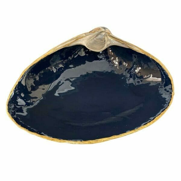 ChrisClineDesign Navy Painted shell with gold edging